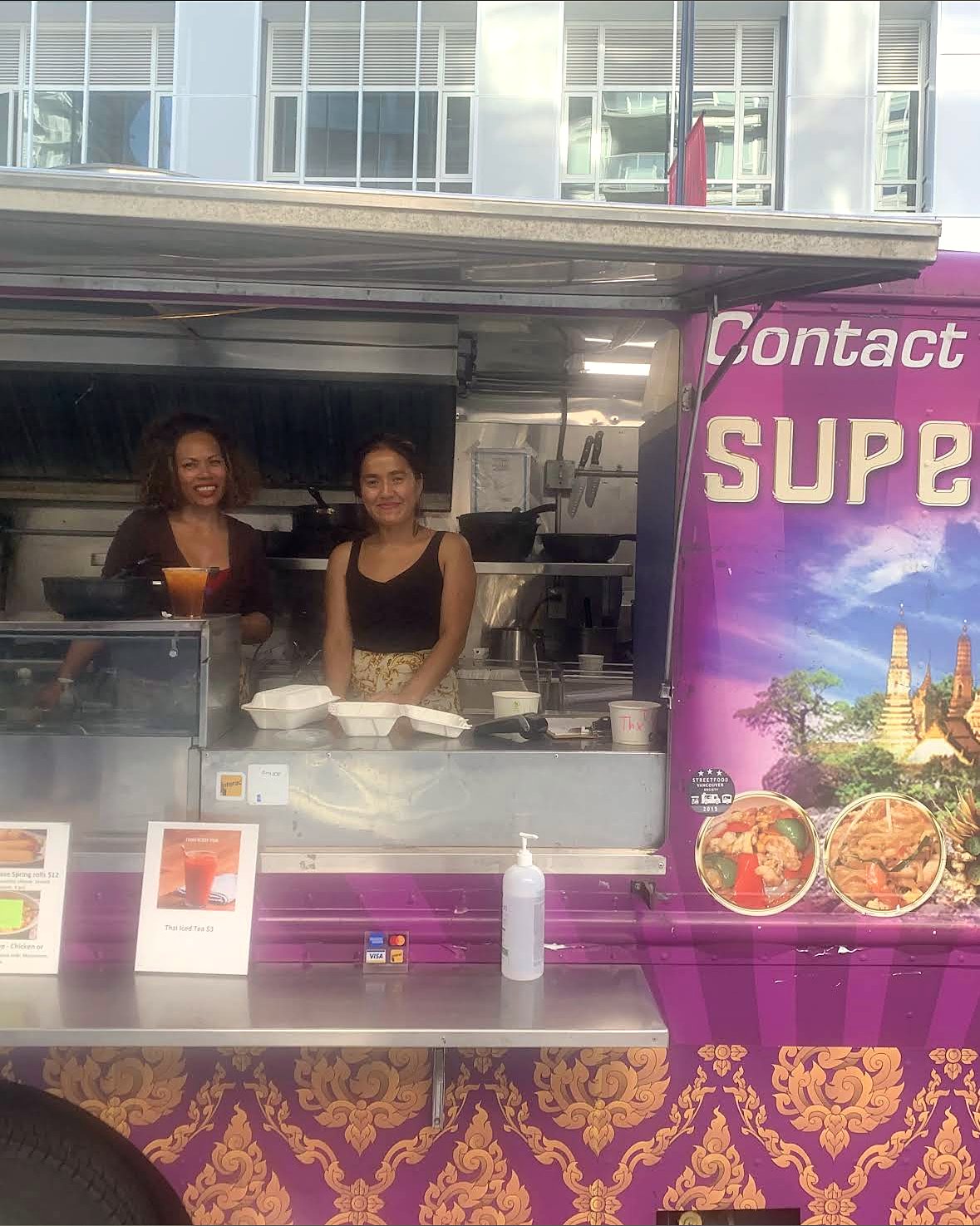 Super Thai's service window with the team ready to serve at an event